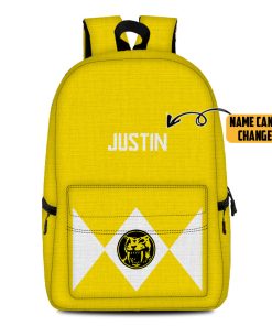 Gearhumans 3D Yellow Mighty Morphin Power Ranger Custom Name Backpack