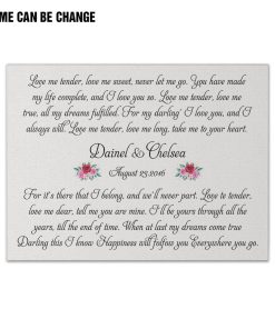 Gearhumans 3D ELV PRL Love Me Tender Custom Name Custom Date Canvas