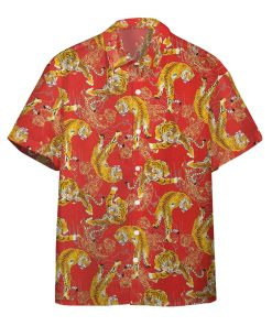 Gearhumans 3D Tiger Fancy Red Custom Hawaii Shirt