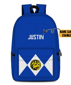 Gearhumans 3D Blue Mighty Morphin Power Ranger Custom Name Backpack