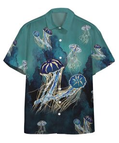 Gearhumans 3D Metallic Jellyfish Custom Hawaii Shirt