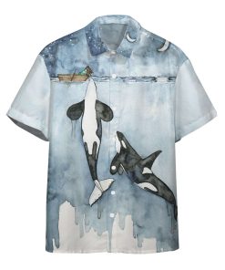 Gearhumans 3D Let Orca Kiss You Custom Hawaii Shirt