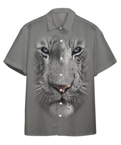 Gearhumans 3D White Tiger Custom Hawaii Shirt
