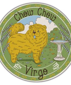 Gearhumans 3D Chow Chow Dog Virgo Zodiac Sign Custom Round Rug