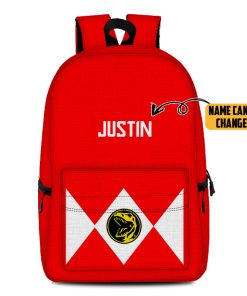 Gearhumans 3D Red Mighty Morphin Power Ranger Custom Name Backpack
