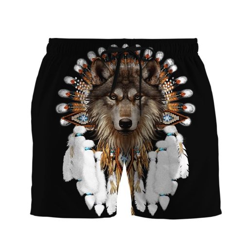 Gearhumans 3D Native Wolf Custom Hawaii Shirt - Image 9