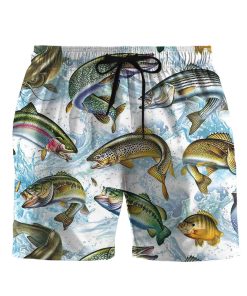 Gearhumans 3D Fresh Water Fishing Fish Custom Men Short