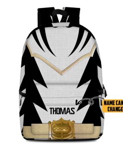 Gearhumans 3D Power Rangers Dino Thunder White Custom Name Backpack