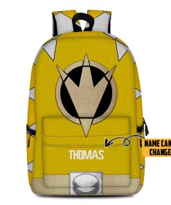 Gearhumans 3D Power Rangers Dino Thunder Yellow Custom Name Backpack