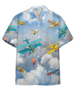 Gearhumans 3D Aerobatic Planes Custom Hawaii Shirt