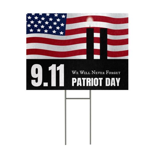 Gearhumans 3D We Will Never Forget Patriot Day Custom Yard Sign