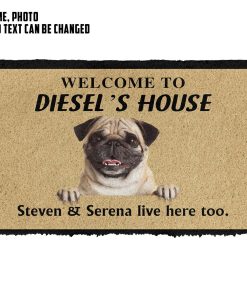 Gearhuman 3D Welcome To Dogs House Custom Photo Custom Name Custom Text Doormat
