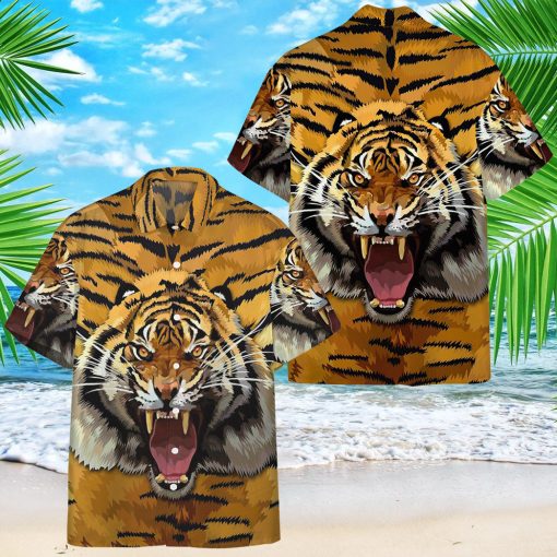 Gearhumans 3D Tiger Roar Custom Hawaii Shirt