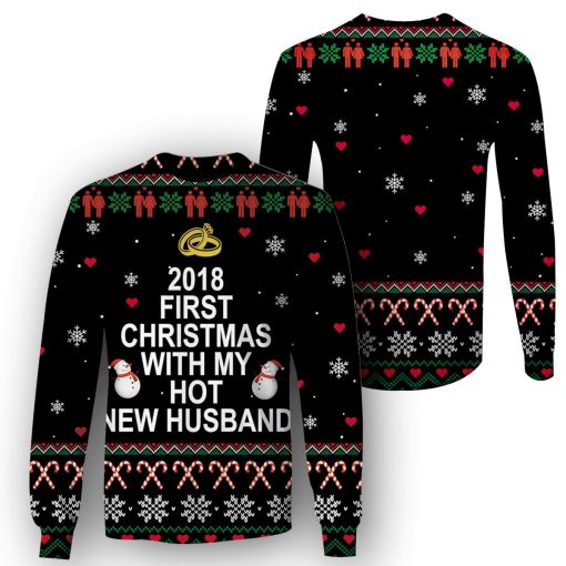 2018 First Christmas With My Hot New Husband Custom T-shirt - Hoodies Apparel HD-UGL110208 3D Custom Fleece Hoodies
