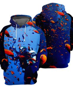 Gearhumans Golden Fish Scuba Diving - 3D All Over Printed Shirt