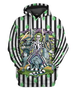 Gearhumans 3D Beetlejuice Stripes and Bugs Custom Hoodie Tshirt Apparel