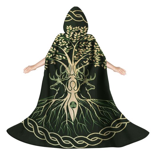 Gearhumans 3D Celtic Goddess Wiccan Custom Hooded Cloak - Image 2