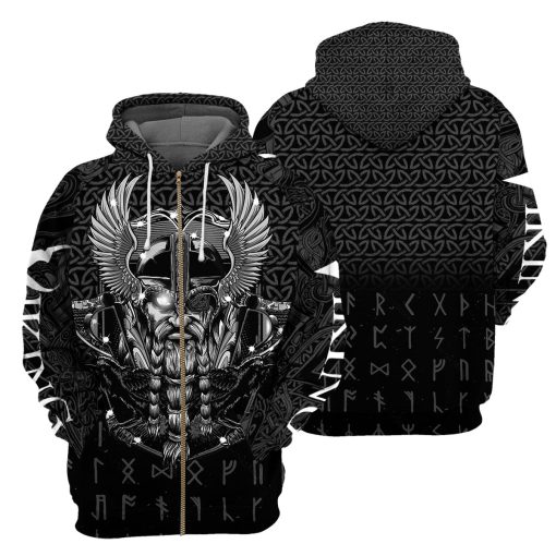 Gearhumans All Black Viking - 3D All Over Printed Shirt