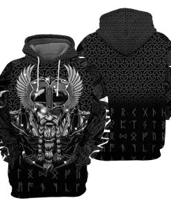 Gearhumans All Black Viking - 3D All Over Printed Shirt