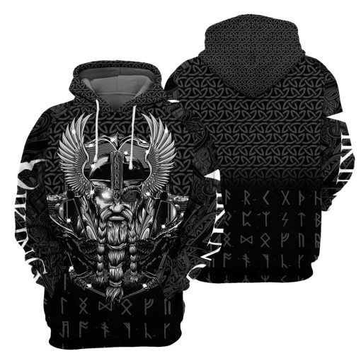 Gearhumans All Black Viking - 3D All Over Printed Shirt