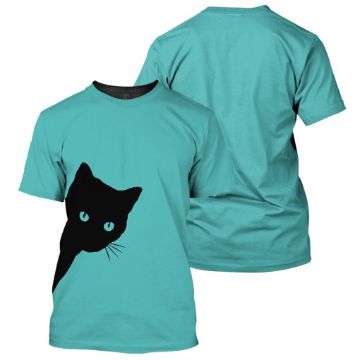 Gearhumans Sneaky Black Cat - 3D All Over Printed Shirt - Image 3