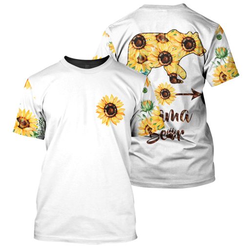 Gearhumans Bear Sunflower - 3D All Over Printed Shirt