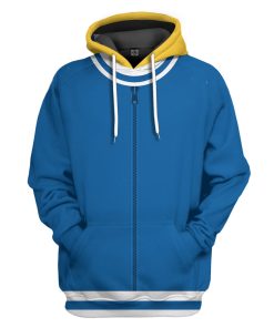 Gearhumans 3D Minions Stuart Blue Custom Hoodie Tshirt Apparel