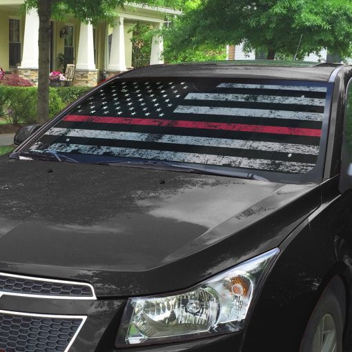Gearhumans 3D Red Thin Line Auto Sunshade - Image 8