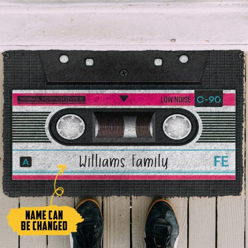 Gearhumans 3D Cassette Tape Custom Name Doormat - Image 2