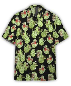 Gearhumans 3D Ghostbusters Green Slimer Custom Hawaiian Shirt