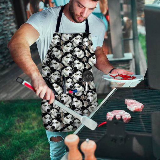 Gearhumans 3D Funny Husky Custom Apron - Image 2