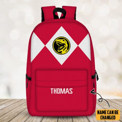 Gearhumans 3D Red Ranger Custom Name Backpack - Image 4