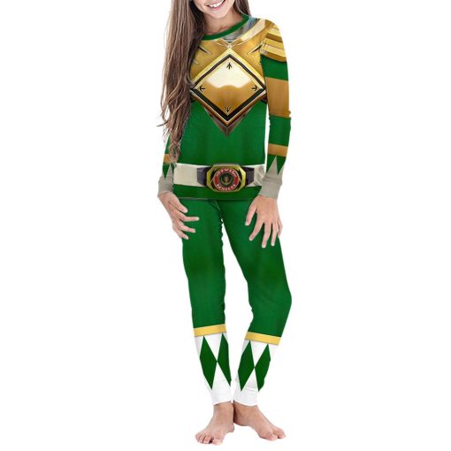 Gearhumans 3D Mighty Morphins Power Ranger Green Custom Family Pajamas - Image 5
