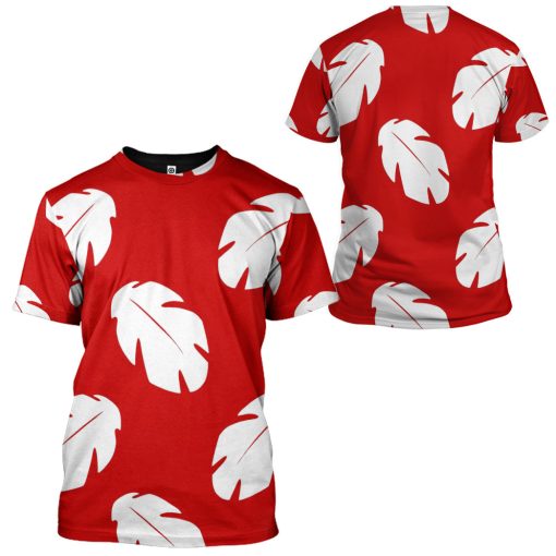 Gearhumans 3D Lilo Hawaiian Floral Leaves Custom Tshirt Hoodie Apparel