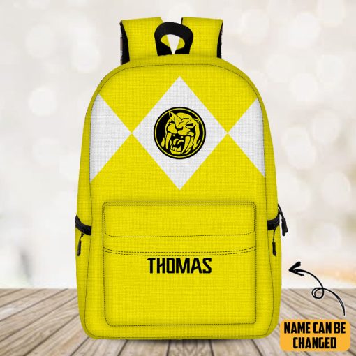 Gearhumans 3D Yellow Ranger Custom Name Backpack