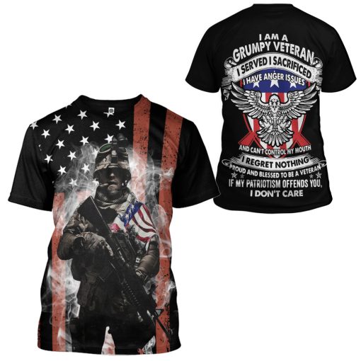 Gearhumans 3D US Veteran Patriot Custom Tshirt Hoodie Apparel