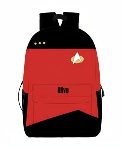 Gearhumans 3D S.T The Next Generation 1987 1994 Red Custom Name Backpack