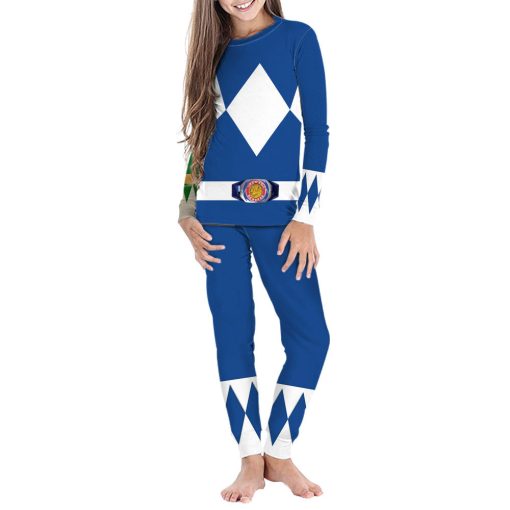 Gearhumans 3D Mighty Morphins Power Ranger Blue Custom Family Pajamas - Image 5