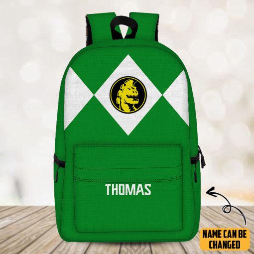 Gearhumans 3D Green Ranger Custom Name Backpack - Image 4