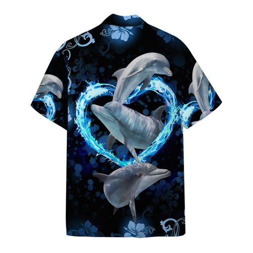 Gearhumans 3D Beautiful Dolphins Custom Hawaii Shirt - Image 2