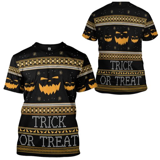 Gearhumans 3D Ugly Halloween Trick Or Treat Custom Hoodie Tshirt Apparel - Image 7