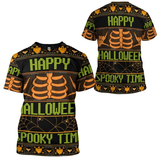 Gearhumans 3D Ugly Halloween Spooky Time Custom Hoodie Tshirt Apparel