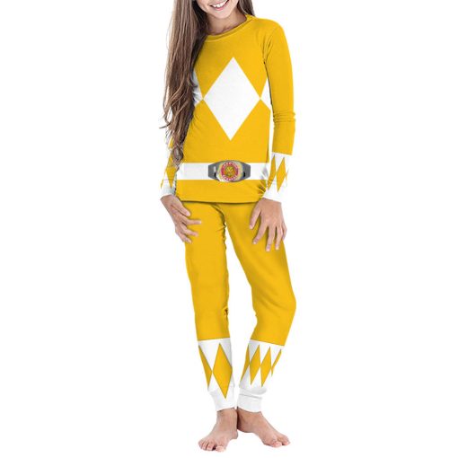 Gearhumans 3D Mighty Morphins Power Ranger Yellow Custom Family Pajamas