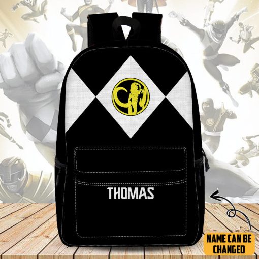 Gearhumans 3D Black Ranger Custom Name Backpack