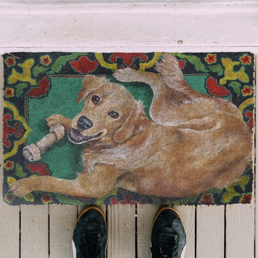 Gearhumans 3D Happy Golden Custom Doormat