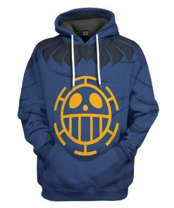 Gearhumans 3D One Piece Trafalgar DW ater Law Custom Hoodie Tshirt Apparel
