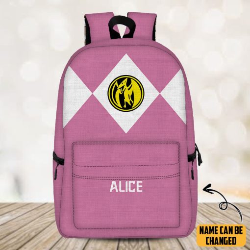 Gearhumans 3D Pink Ranger Custom Name Backpack - Image 4