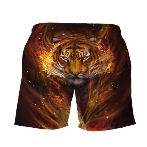 Gearhumans 3D Fire Tiger Custom Hawaii Shirt