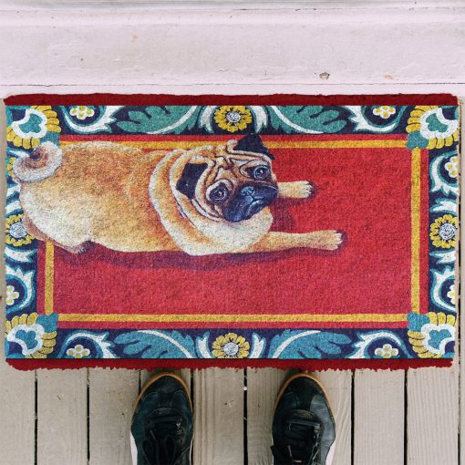 Gearhumans 3D Happy Pug Custom Doormat