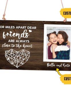 Gearhumans 3D Friends Are Always Close To The Heart Custom Photo Woodiness Square Door Plate Sign